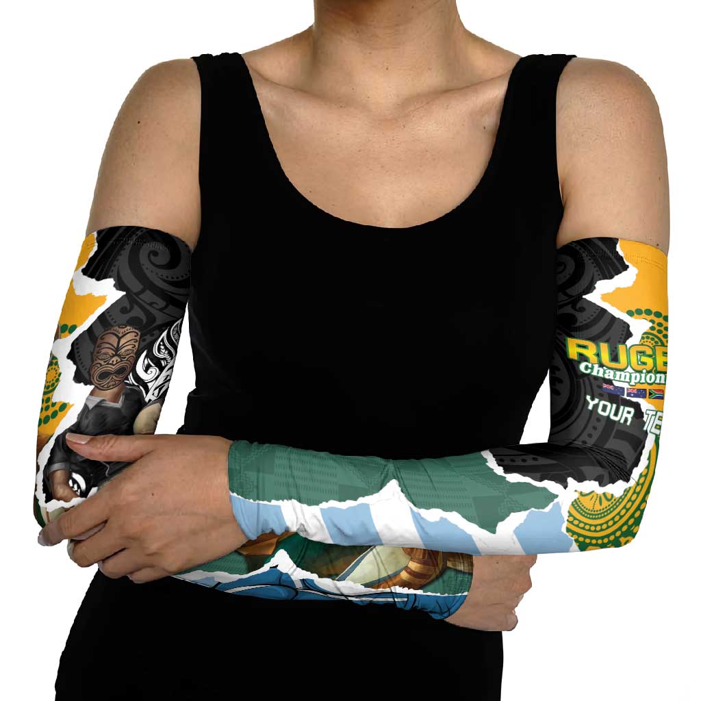 Rugby 2025 Championship Arm Sleeves Southern Hemisphere Countries Mascots - Aussie Hoodie