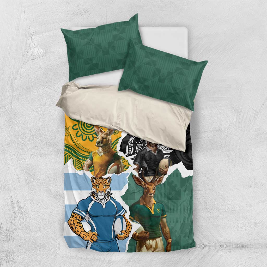 Rugby 2025 Championship Bedding Set Southern Hemisphere Countries Mascots - Aussie Hoodie