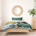 Rugby 2025 Championship Bedding Set Southern Hemisphere Countries Mascots - Aussie Hoodie