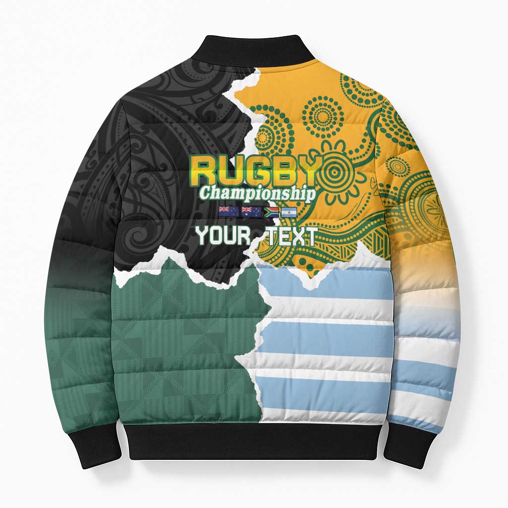 Personalised Rugby 2025 Championship Bomber Puffer Jacket Southern Hemisphere Countries Mascots - Aussie Hoodie