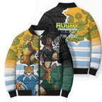 Personalised Rugby 2025 Championship Bomber Puffer Jacket Southern Hemisphere Countries Mascots - Aussie Hoodie