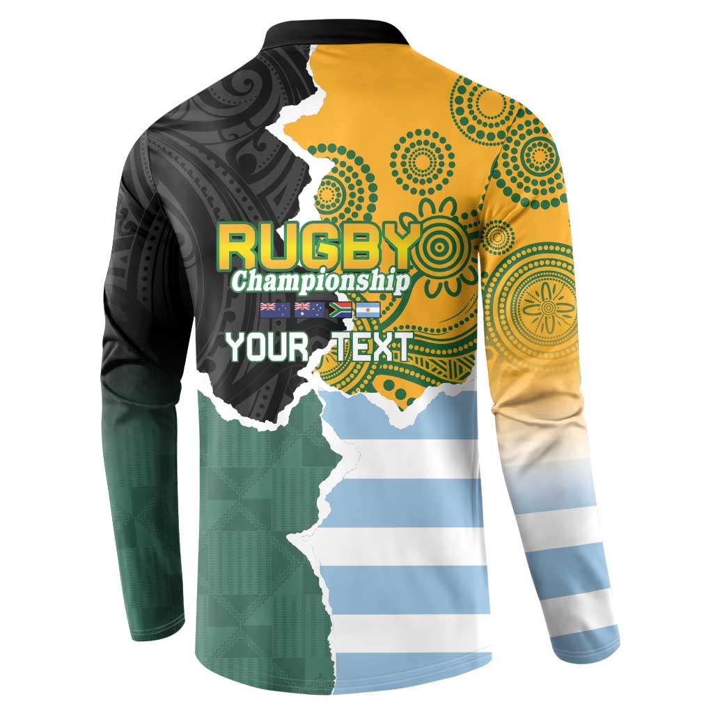 Personalised Rugby 2025 Championship Button Sweatshirt Southern Hemisphere Countries Mascots - Aussie Hoodie