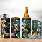 Rugby 2025 Championship 4 in 1 Can Cooler Tumbler Southern Hemisphere Countries Mascots - Aussie Hoodie