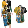 Personalised Rugby 2025 Championship Couples Matching Long Sleeve Bodycon Dress and Hawaiian Shirt Southern Hemisphere Countries Mascots - Aussie Hoodie