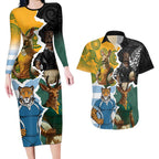 Personalised Rugby 2025 Championship Couples Matching Long Sleeve Bodycon Dress and Hawaiian Shirt Southern Hemisphere Countries Mascots - Aussie Hoodie