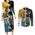 Personalised Rugby 2025 Championship Couples Matching Long Sleeve Bodycon Dress and Long Sleeve Button Shirt Southern Hemisphere Countries Mascots - Aussie Hoodie