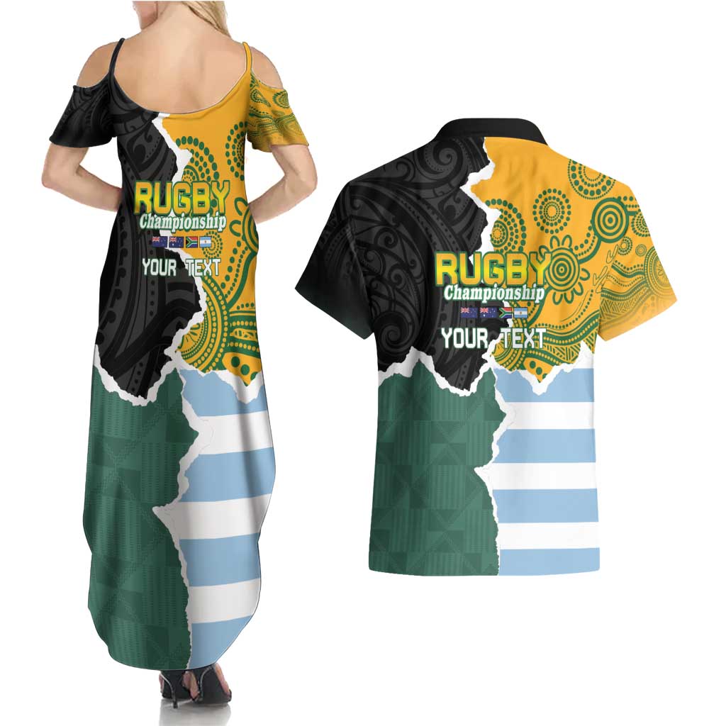 Personalised Rugby 2025 Championship Couples Matching Summer Maxi Dress and Hawaiian Shirt Southern Hemisphere Countries Mascots - Aussie Hoodie