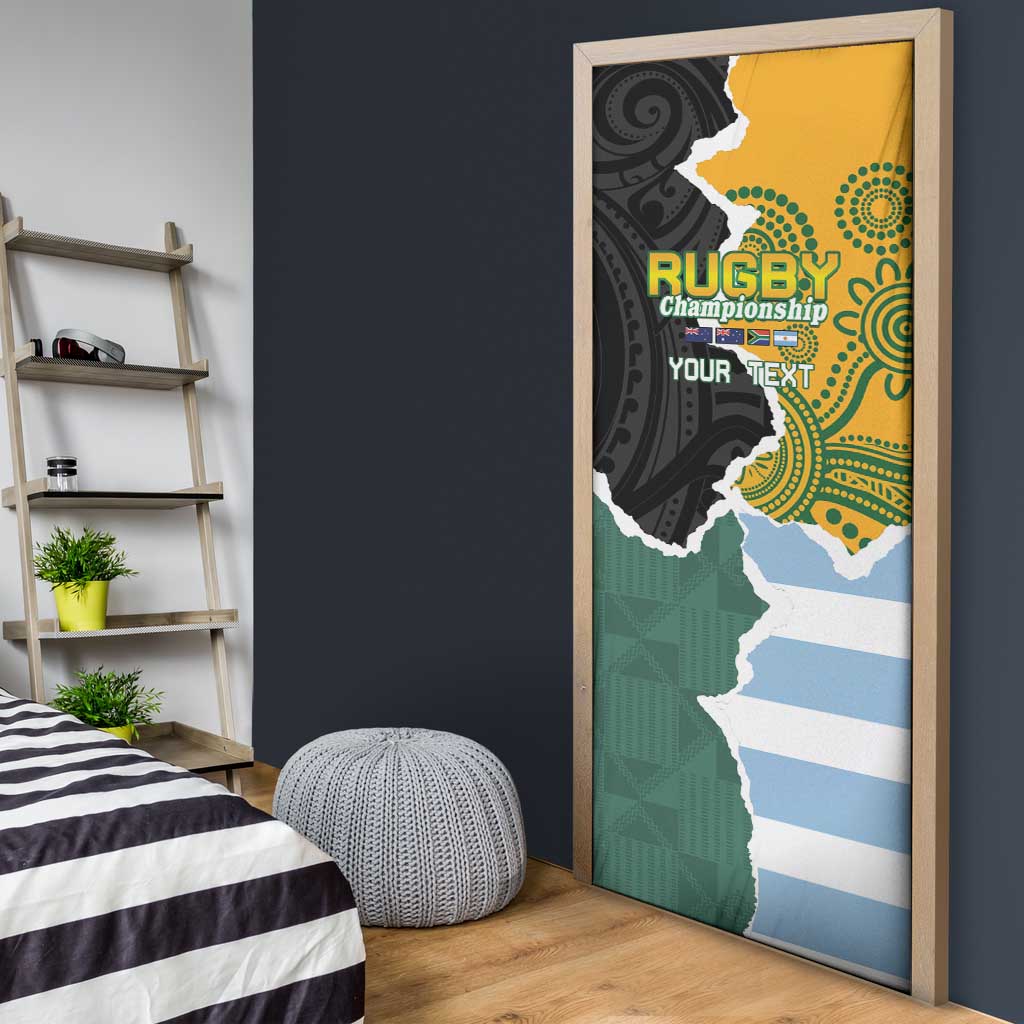 Rugby 2025 Championship Door Cover Southern Hemisphere Countries Mascots - Aussie Hoodie