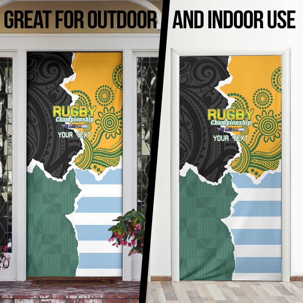 Rugby 2025 Championship Door Cover Southern Hemisphere Countries Mascots - Aussie Hoodie