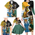 Personalised Rugby 2025 Championship Family Matching Long Sleeve Bodycon Dress and Hawaiian Shirt Southern Hemisphere Countries Mascots - Aussie Hoodie
