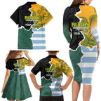 Personalised Rugby 2025 Championship Family Matching Long Sleeve Bodycon Dress and Hawaiian Shirt Southern Hemisphere Countries Mascots - Aussie Hoodie