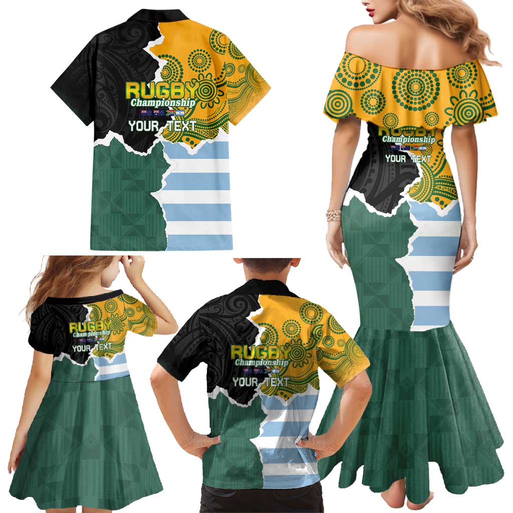 Personalised Rugby 2025 Championship Family Matching Mermaid Dress and Hawaiian Shirt Southern Hemisphere Countries Mascots - Aussie Hoodie