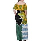 Personalised Rugby 2025 Championship Family Matching Off Shoulder Maxi Dress and Hawaiian Shirt Southern Hemisphere Countries Mascots - Aussie Hoodie