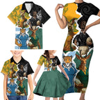 Personalised Rugby 2025 Championship Family Matching Short Sleeve Bodycon Dress and Hawaiian Shirt Southern Hemisphere Countries Mascots - Aussie Hoodie