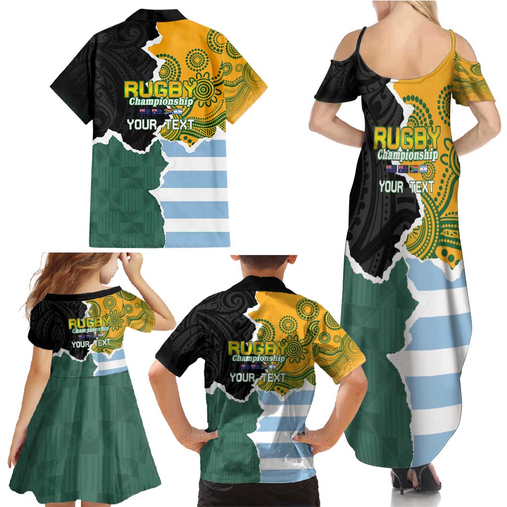 Personalised Rugby 2025 Championship Family Matching Summer Maxi Dress and Hawaiian Shirt Southern Hemisphere Countries Mascots - Aussie Hoodie