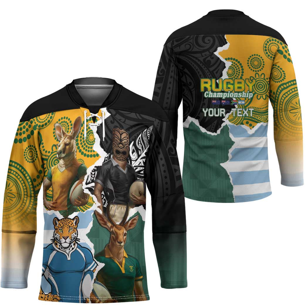 Personalised Rugby 2025 Championship Hockey Jersey Southern Hemisphere Countries Mascots - Aussie Hoodie