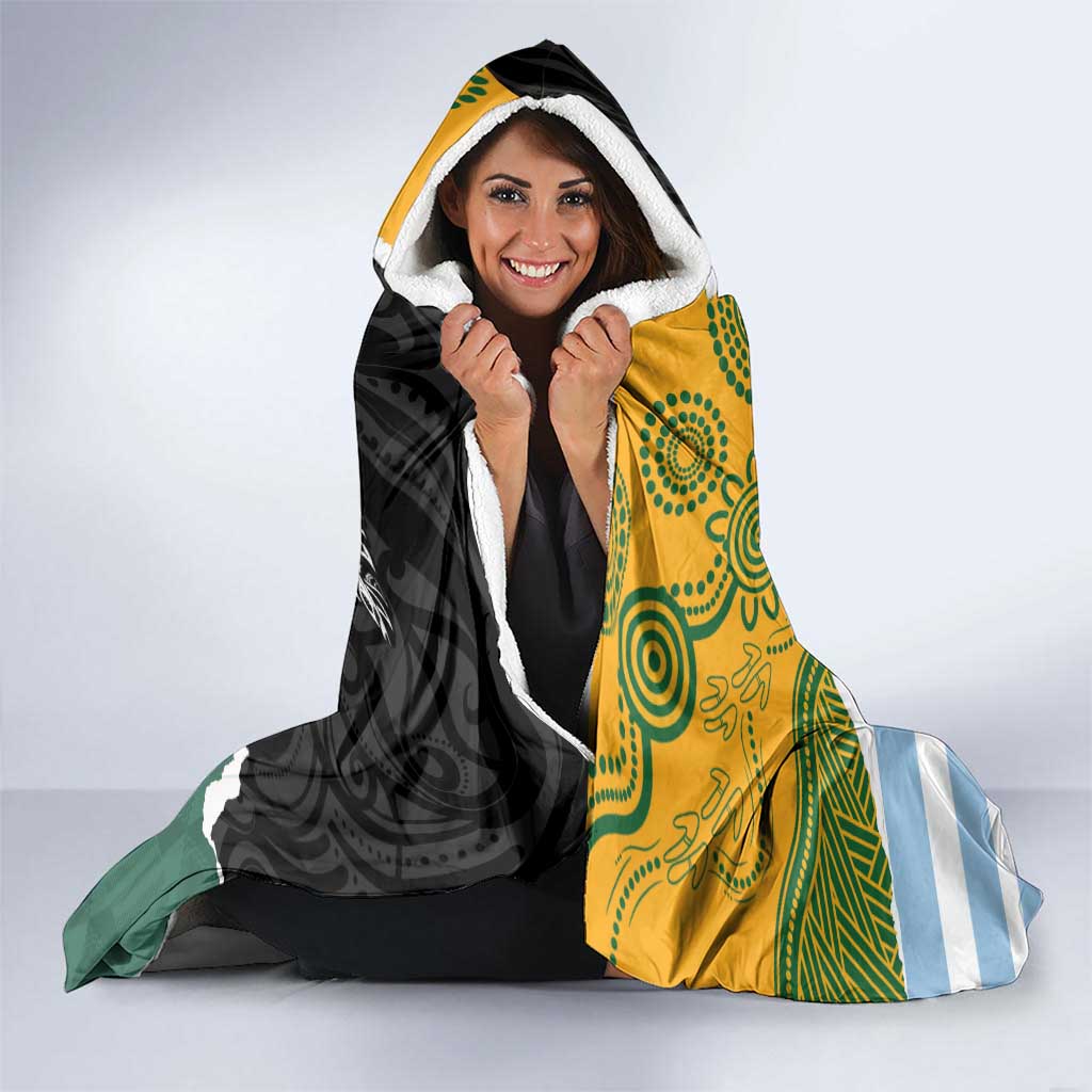 Rugby 2025 Championship Hooded Blanket Southern Hemisphere Countries Mascots - Aussie Hoodie