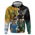 Personalised Rugby 2025 Championship Hoodie Southern Hemisphere Countries Mascots - Aussie Hoodie