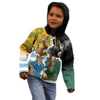 Personalised Rugby 2025 Championship Kid Hoodie Southern Hemisphere Countries Mascots - Aussie Hoodie