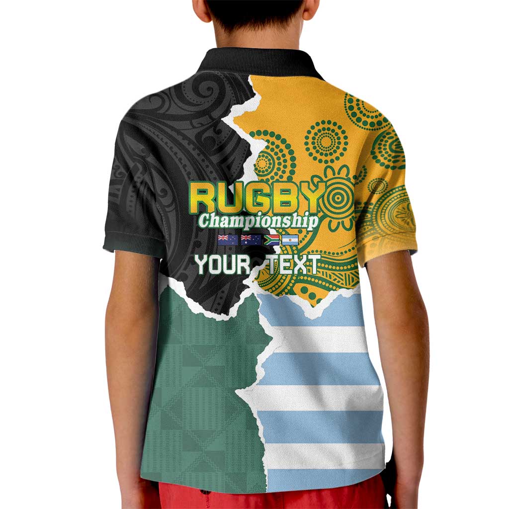 Personalised Rugby 2025 Championship Kid Polo Shirt Southern Hemisphere Countries Mascots - Aussie Hoodie
