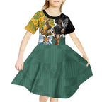 Personalised Rugby 2025 Championship Kid Short Sleeve Dress Southern Hemisphere Countries Mascots - Aussie Hoodie