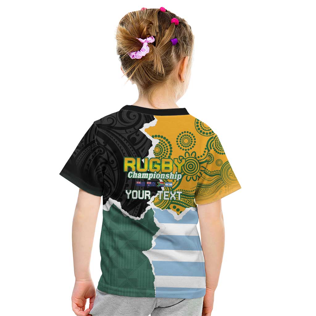 Personalised Rugby 2025 Championship Kid T Shirt Southern Hemisphere Countries Mascots - Aussie Hoodie