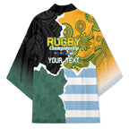 Personalised Rugby 2025 Championship Kimono Southern Hemisphere Countries Mascots - Aussie Hoodie