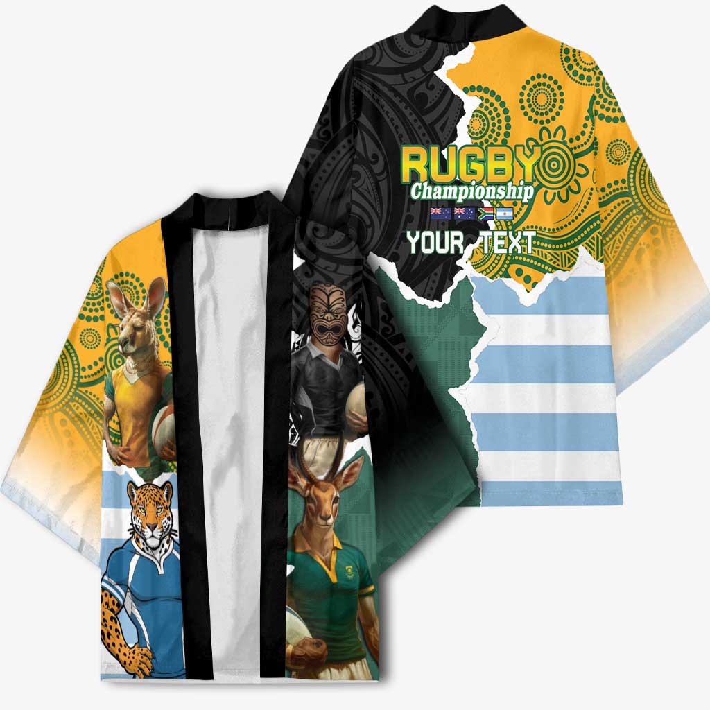 Personalised Rugby 2025 Championship Kimono Southern Hemisphere Countries Mascots - Aussie Hoodie