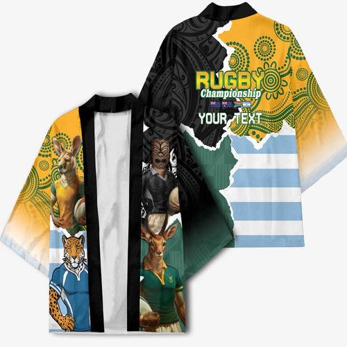 Personalised Rugby 2025 Championship Kimono Southern Hemisphere Countries Mascots - Aussie Hoodie