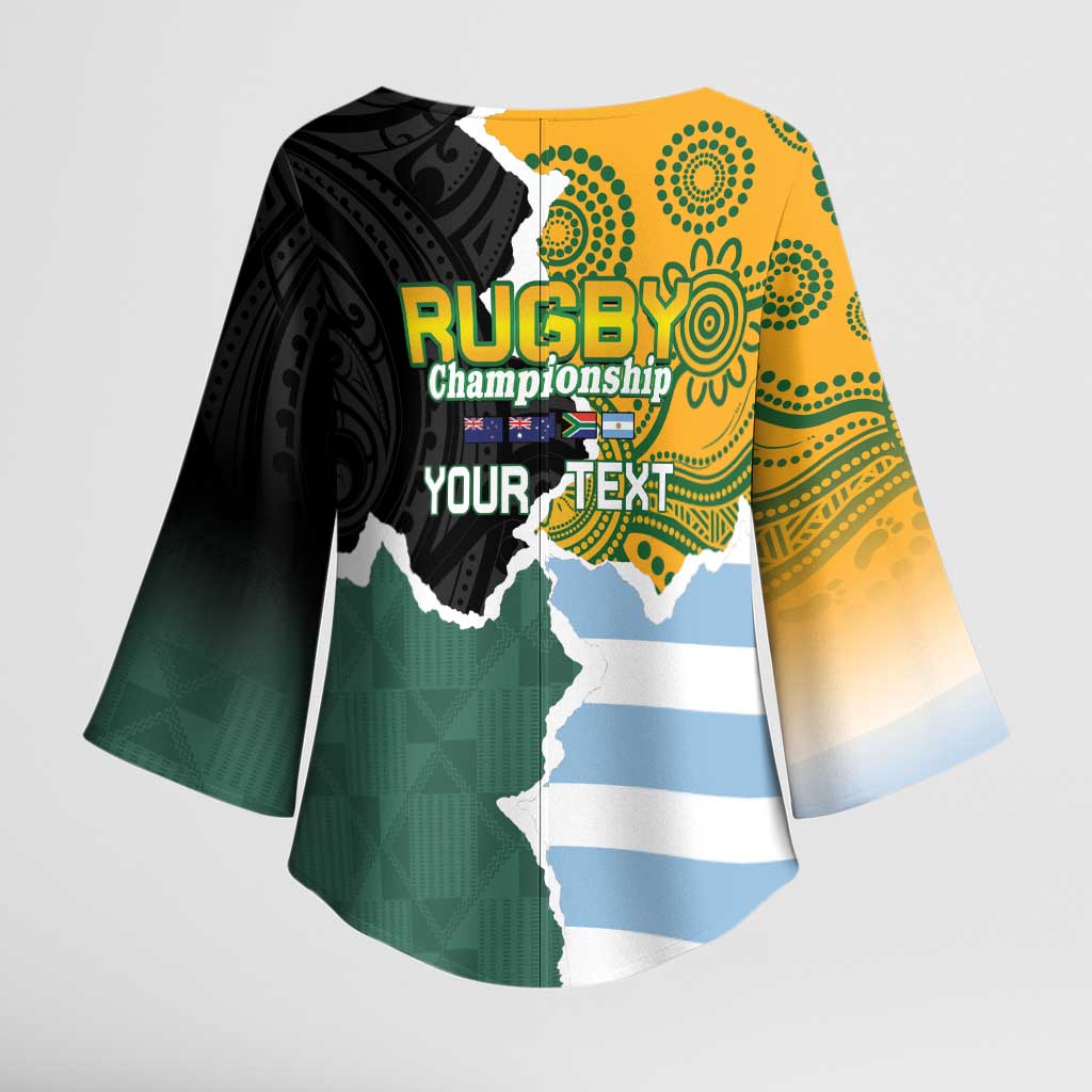 Personalised Rugby 2025 Championship Kimono Sleeve Blouse Southern Hemisphere Countries Mascots - Aussie Hoodie