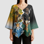 Personalised Rugby 2025 Championship Kimono Sleeve Blouse Southern Hemisphere Countries Mascots - Aussie Hoodie
