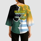 Personalised Rugby 2025 Championship Kimono Sleeve Blouse Southern Hemisphere Countries Mascots - Aussie Hoodie
