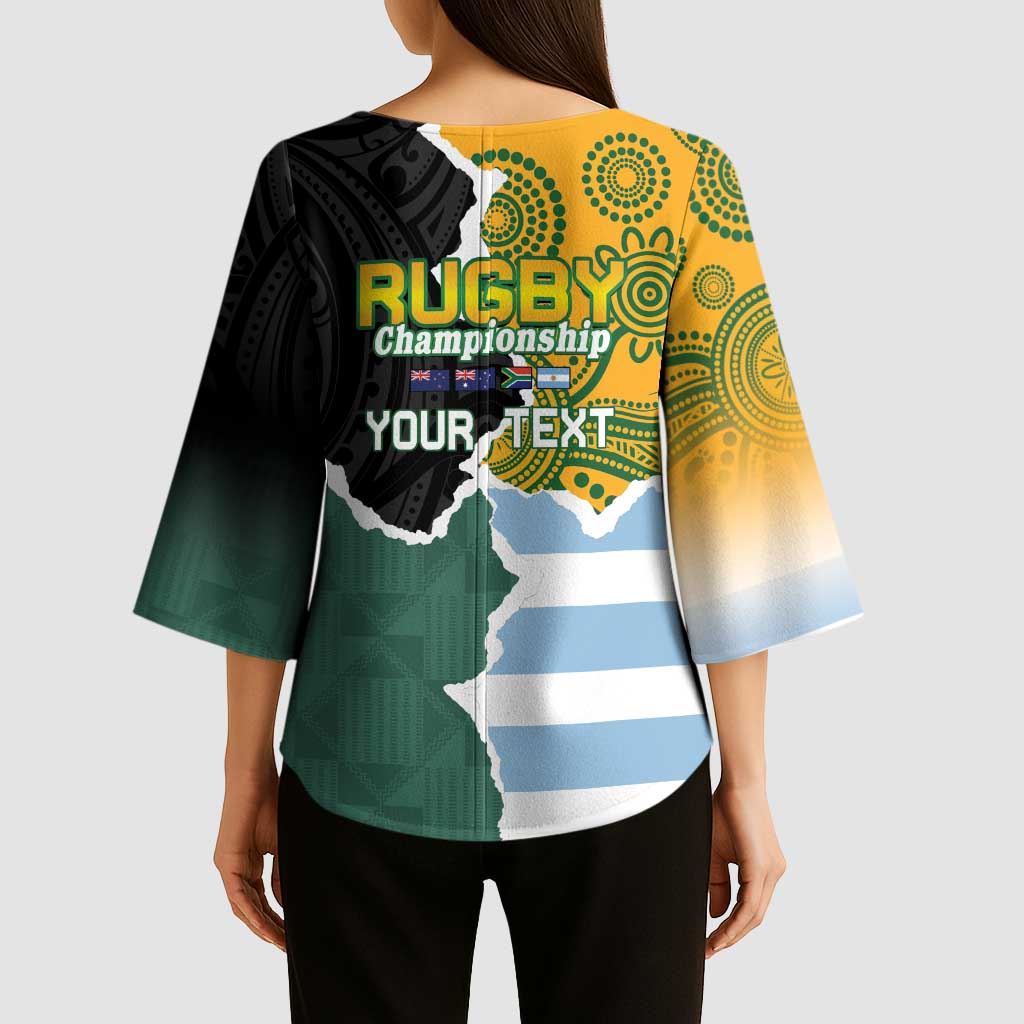Personalised Rugby 2025 Championship Kimono Sleeve Blouse Southern Hemisphere Countries Mascots - Aussie Hoodie