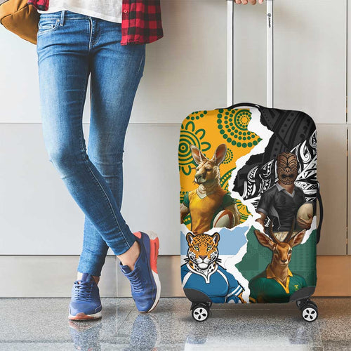 Rugby 2025 Championship Luggage Cover Southern Hemisphere Countries Mascots - Aussie Hoodie