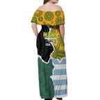 Personalised Rugby 2025 Championship Off Shoulder Maxi Dress Southern Hemisphere Countries Mascots - Aussie Hoodie