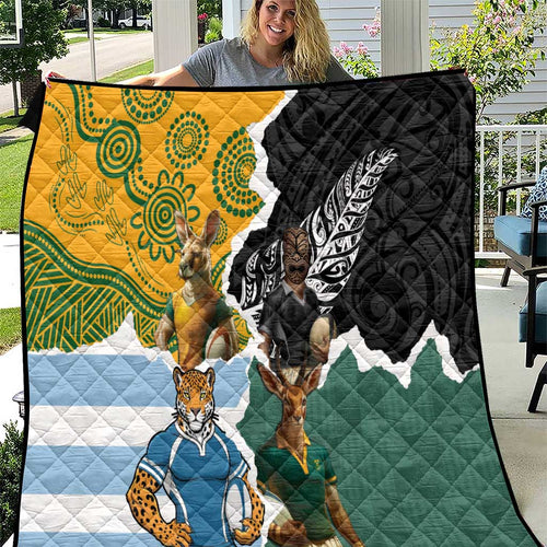 Rugby 2025 Championship Quilt Southern Hemisphere Countries Mascots - Aussie Hoodie