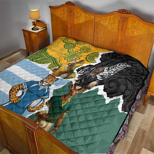 Rugby 2025 Championship Quilt Southern Hemisphere Countries Mascots - Aussie Hoodie