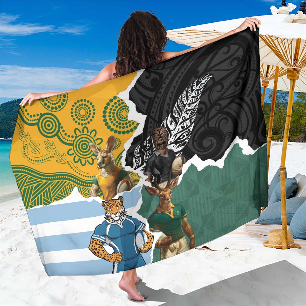 Rugby 2025 Championship Sarong Southern Hemisphere Countries Mascots - Aussie Hoodie