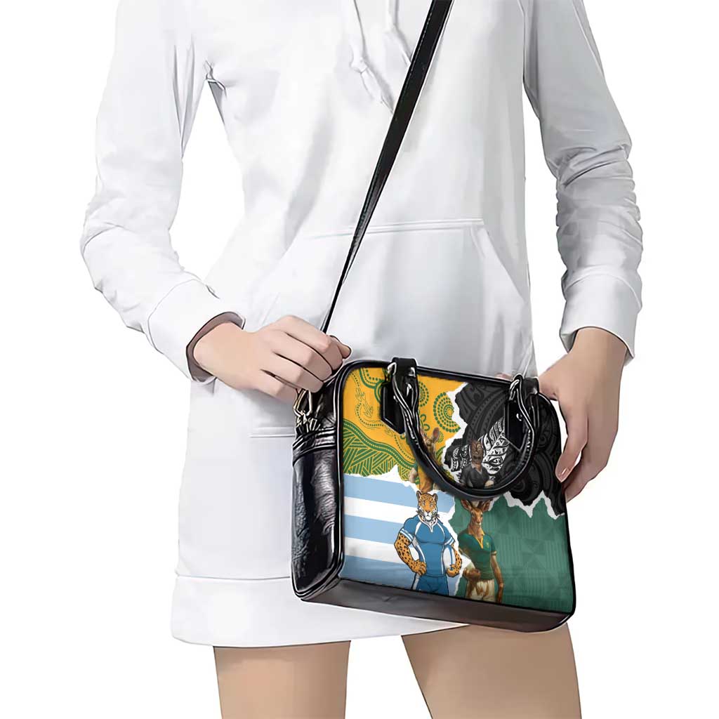 Rugby 2025 Championship Shoulder Handbag Southern Hemisphere Countries Mascots - Aussie Hoodie