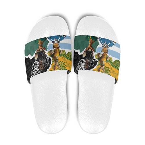 Rugby 2025 Championship Slide Sandals Southern Hemisphere Countries Mascots - Aussie Hoodie