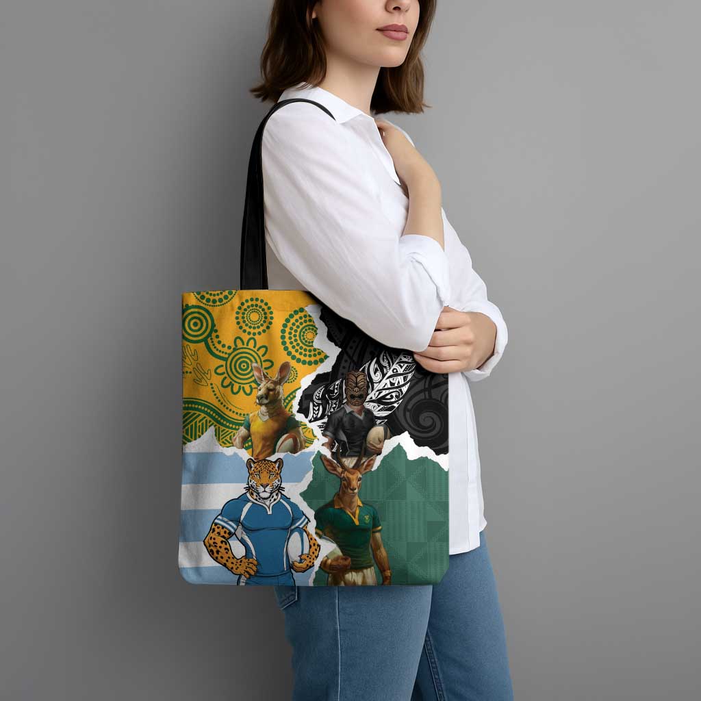 Rugby 2025 Championship Tote Bag Southern Hemisphere Countries Mascots - Aussie Hoodie