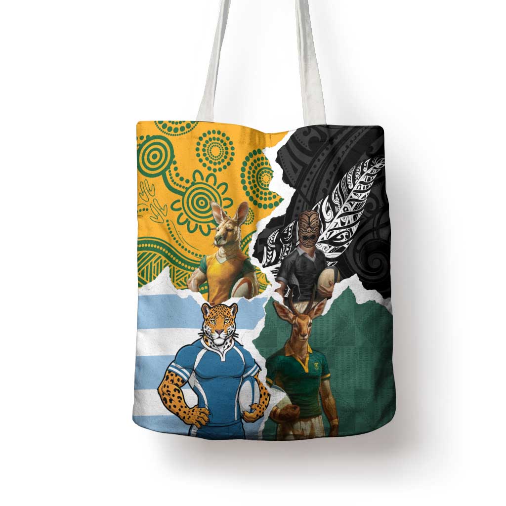 Rugby 2025 Championship Tote Bag Southern Hemisphere Countries Mascots - Aussie Hoodie
