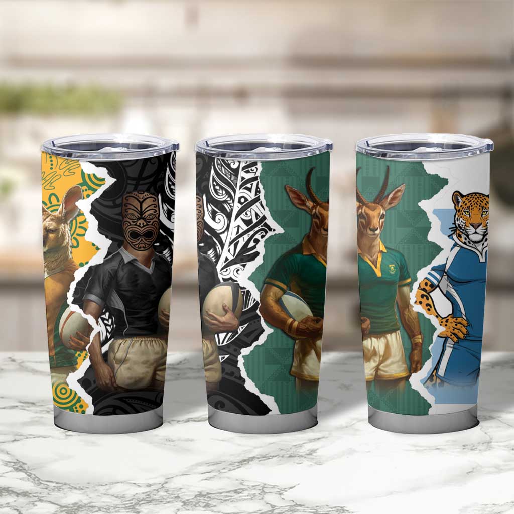 Rugby 2025 Championship Tumbler Cup Southern Hemisphere Countries Mascots - Aussie Hoodie
