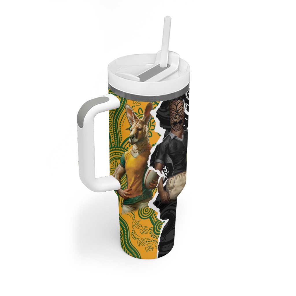 Rugby 2025 Championship Tumbler With Handle Southern Hemisphere Countries Mascots - Aussie Hoodie