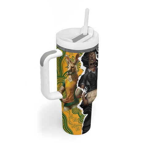 Rugby 2025 Championship Tumbler With Handle Southern Hemisphere Countries Mascots - Aussie Hoodie