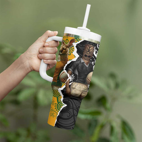 Rugby 2025 Championship Tumbler With Handle Southern Hemisphere Countries Mascots - Aussie Hoodie
