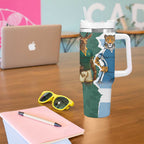 Rugby 2025 Championship Tumbler With Handle Southern Hemisphere Countries Mascots - Aussie Hoodie