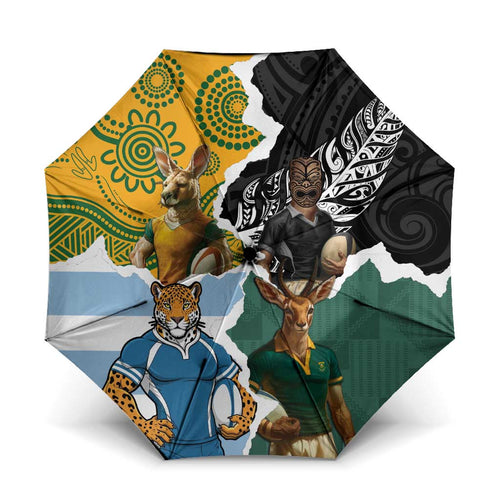 Rugby 2025 Championship Umbrella Southern Hemisphere Countries Mascots - Aussie Hoodie