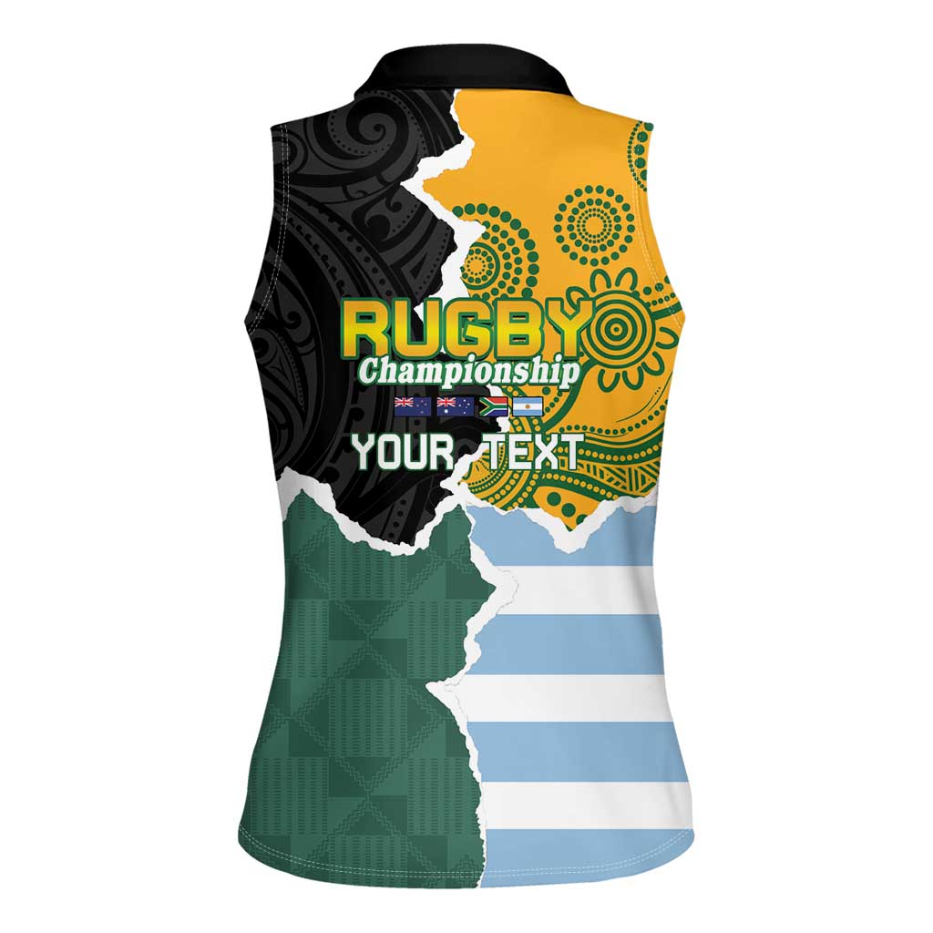 Personalised Rugby 2025 Championship Women Sleeveless Polo Shirt Southern Hemisphere Countries Mascots - Aussie Hoodie