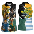 Personalised Rugby 2025 Championship Women Sleeveless Polo Shirt Southern Hemisphere Countries Mascots - Aussie Hoodie